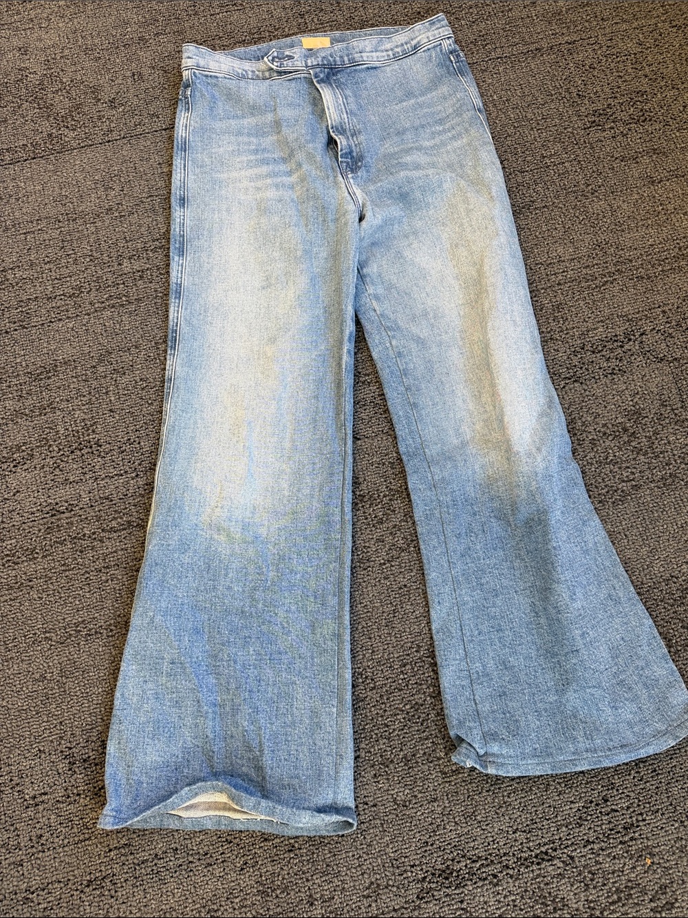 MOTHER Light Blue Wide-Leg Flare Jeans
